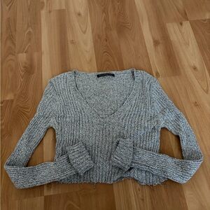 Brandy Melville Cropped Ribbed Knit Sweater